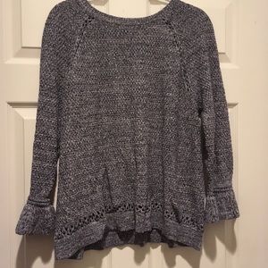 Navy Blue sweater. Scoop neck, bell sleeves.